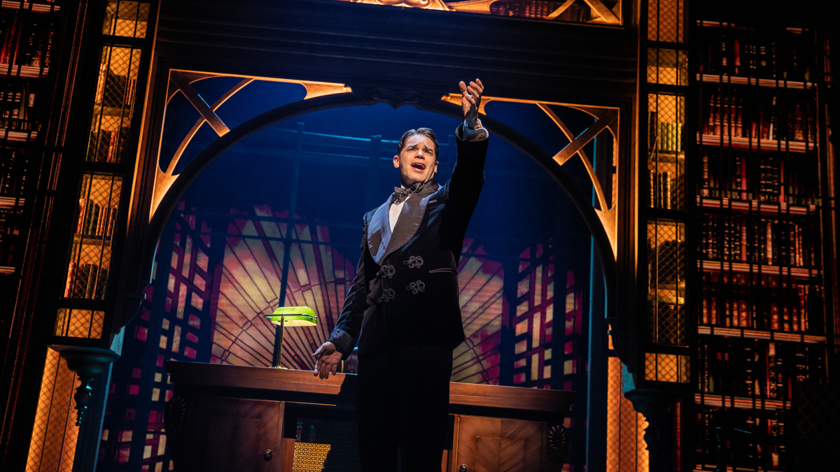 Show photo - The Great Gatsby -Paper Mill Playhouse - Jeremy Jordan - photo by Evan Zimmerman for Murphy Made